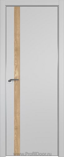 Дверь Profil Doors 6E цвет Манхэттен кромка Матовый Алюминий с 4-х сторон вставка Каштан Натуральный