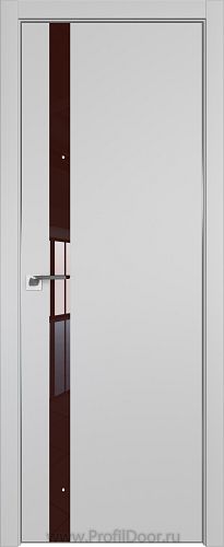 Дверь Profil Doors 6E цвет Манхэттен кромка Матовый Алюминий с 4-х сторон стекло Lacobel Коричневый лак