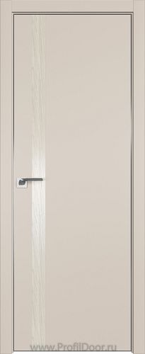 Дверь Profil Doors 6E цвет Санд кромка Матовый Алюминий с 4-х сторон вставка Дуб SKY Белёный