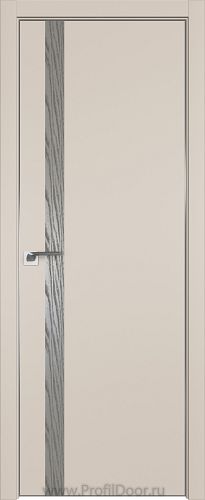 Дверь Profil Doors 6E цвет Санд кромка Матовый Алюминий с 4-х сторон вставка Дуб SKY Denim