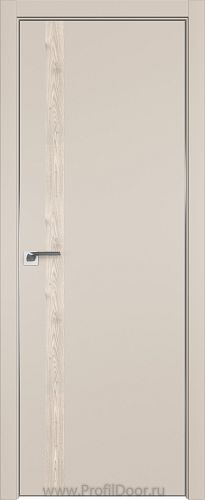Дверь Profil Doors 6E цвет Санд кромка Матовый Алюминий с 4-х сторон вставка Каштан Светлый