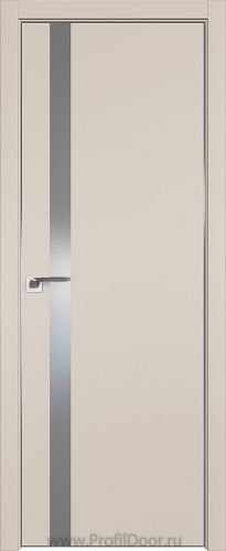 Дверь Profil Doors 6E цвет Санд кромка Матовый Алюминий с 4-х сторон стекло Lacobel Серебро Матлак