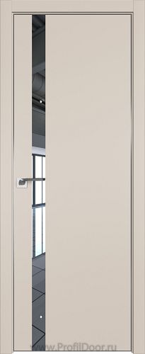 Дверь Profil Doors 6E цвет Санд кромка Матовый Алюминий с 4-х сторон стекло Зеркало