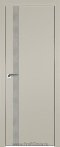 Дверь Profil Doors 6E цвет Шеллгрей кромка Матовый Алюминий с 4-х сторон вставка Бетон Платина