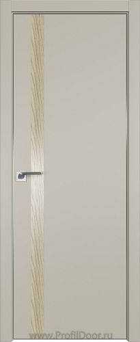 Дверь Profil Doors 6E цвет Шеллгрей кромка Матовый Алюминий с 4-х сторон вставка Дуб SKY Крем