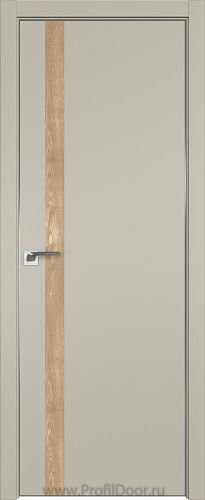 Дверь Profil Doors 6E цвет Шеллгрей кромка Матовый Алюминий с 4-х сторон вставка Каштан Натуральный