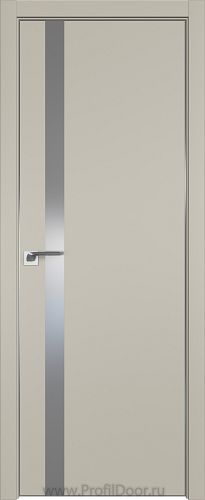 Дверь Profil Doors 6E цвет Шеллгрей кромка Матовый Алюминий с 4-х сторон стекло Lacobel Серебро Матлак