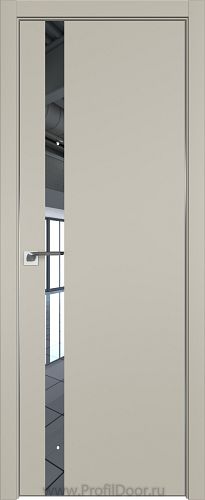 Дверь Profil Doors 6E цвет Шеллгрей кромка Матовый Алюминий с 4-х сторон стекло Зеркало