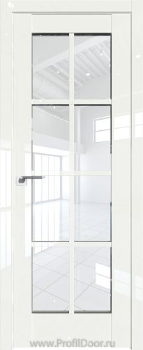 Дверь Profil Doors 101L цвет ДаркВайт Люкс стекло Прозрачное