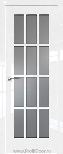 Дверь Profil Doors 102L Белый Люкс стекло Графит