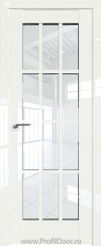 Дверь Profil Doors 102L цвет ДаркВайт Люкс стекло Прозрачное