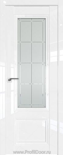 Дверь Profil Doors 2.103L Белый Люкс стекло Гравировка 1