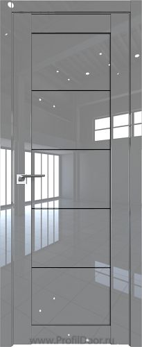 Дверь Profil Doors 2.11L цвет Грей Люкс стекло Черный Триплекс