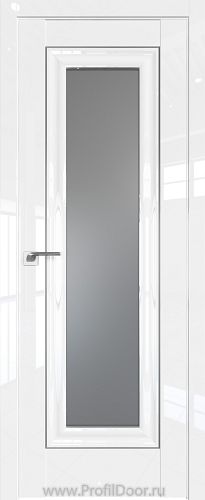 Дверь Profil Doors 24L Белый Люкс молдинг Серебро стекло Графит