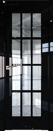 Дверь Profil Doors 102L цвет Черный люкс стекло Прозрачное