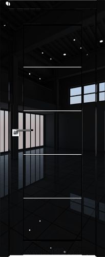 Дверь Profil Doors 2.11L цвет Черный люкс стекло Белый Триплекс