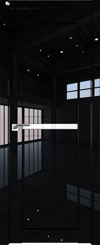 Дверь Profil Doors 2.43L цвет Черный люкс стекло Белый Триплекс
