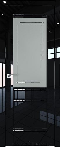 Дверь Profil Doors 2L цвет Черный люкс стекло Мадрид