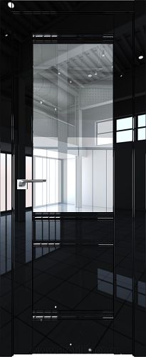 Дверь Profil Doors 2L цвет Черный люкс стекло Прозрачное