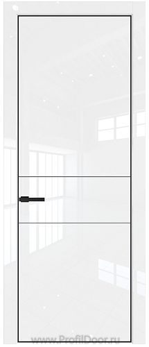 Дверь Profil Doors 14LA цвет Белый люкс цвет профиля Черный матовый RAL9005