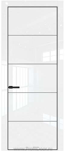 Дверь Profil Doors 15LA цвет Белый люкс цвет профиля Черный матовый RAL9005