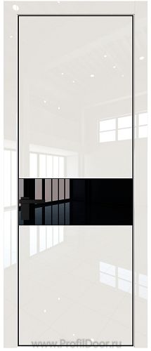 Дверь Profil Doors 17LA цвет Магнолия люкс стекло Lacobel Черный лак цвет профиля Черный матовый RAL9005