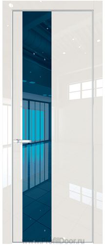 Дверь Profil Doors 19LA цвет Магнолия люкс стекло Зеркало Blue цвет профиля Серебро