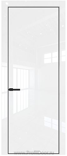 Дверь Profil Doors 1LA цвет Белый люкс цвет профиля Черный матовый RAL9005