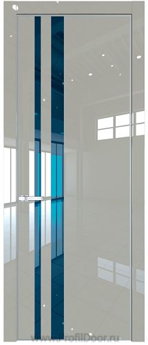 Дверь Profil Doors 20LA цвет Галька люкс стекло Зеркало Blue цвет профиля Серебро