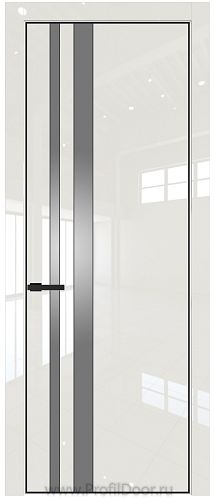 Дверь Profil Doors 20LA цвет Магнолия люкс стекло Lacobel Серебро Матлак цвет профиля Черный матовый RAL9005