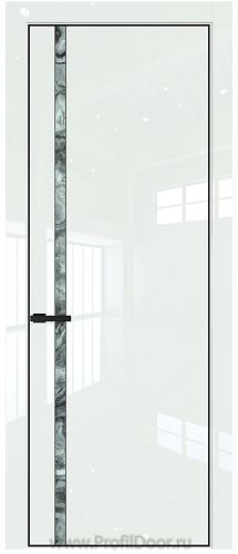 Дверь Profil Doors 21LA цвет ДаркВайт Люкс стекло Атриум серебро цвет профиля Черный матовый RAL9005