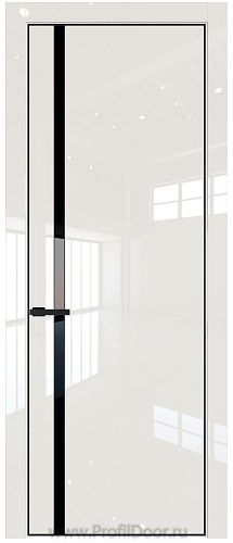 Дверь Profil Doors 21LA цвет Магнолия люкс стекло Lacobel Черный лак цвет профиля Черный матовый RAL9005