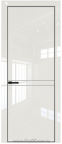 Дверь Profil Doors 11LE цвет Магнолия люкс кромка Черный матовый RAL9005