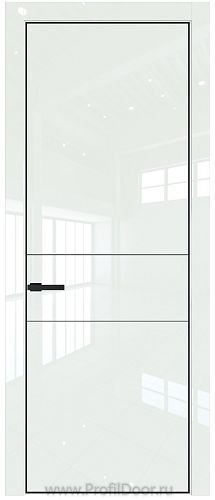 Дверь Profil Doors 14LE цвет ДаркВайт Люкс кромка Черный матовый RAL9005