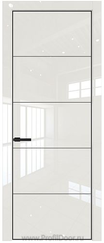 Дверь Profil Doors 15LE цвет Магнолия люкс кромка Черный матовый RAL9005