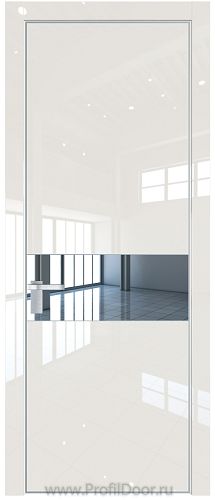 Дверь Profil Doors 17LE цвет Магнолия люкс кромка Серебро стекло Зеркало