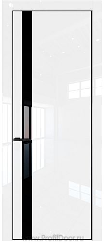 Дверь Profil Doors 18LE цвет Белый люкс кромка Черный матовый RAL9005 стекло Lacobel Черный лак