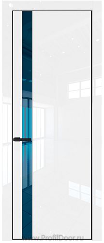 Дверь Profil Doors 18LE цвет Белый люкс кромка Черный матовый RAL9005 стекло Зеркало Blue