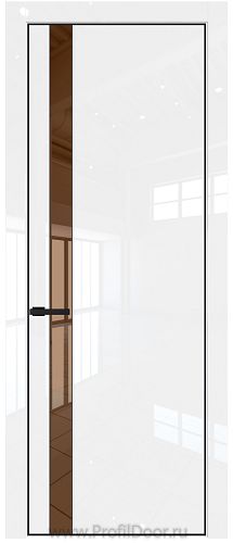 Дверь Profil Doors 18LE цвет Белый люкс кромка Черный матовый RAL9005 стекло Зеркало Bronza