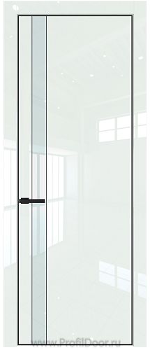 Дверь Profil Doors 18LE цвет ДаркВайт Люкс кромка Черный матовый RAL9005 стекло Lacobel Белый лак