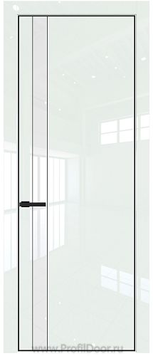 Дверь Profil Doors 18LE цвет ДаркВайт Люкс кромка Черный матовый RAL9005 стекло Lacobel лак Классик