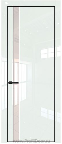 Дверь Profil Doors 18LE цвет ДаркВайт Люкс кромка Черный матовый RAL9005 стекло Lacobel Перламутровый лак