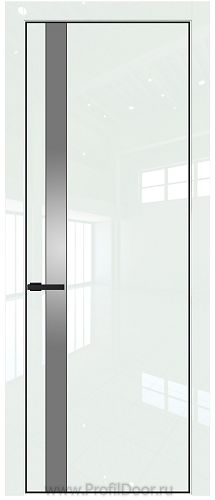 Дверь Profil Doors 18LE цвет ДаркВайт Люкс кромка Черный матовый RAL9005 стекло Lacobel Серебро Матлак