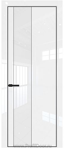 Дверь Profil Doors 19LE цвет Белый люкс кромка Черный матовый RAL9005 стекло Lacobel лак Классик