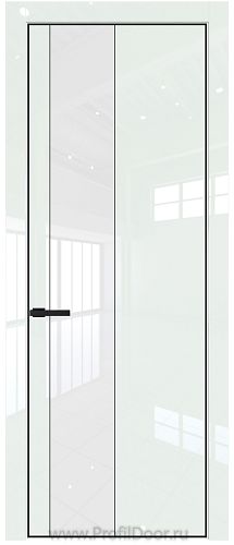 Дверь Profil Doors 19LE цвет ДаркВайт Люкс кромка Черный матовый RAL9005 стекло Lacobel лак Классик