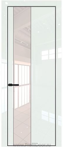 Дверь Profil Doors 19LE цвет ДаркВайт Люкс кромка Черный матовый RAL9005 стекло Lacobel Перламутровый лак