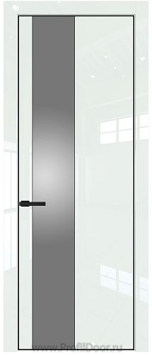 Дверь Profil Doors 19LE цвет ДаркВайт Люкс кромка Черный матовый RAL9005 стекло Lacobel Серебро Матлак