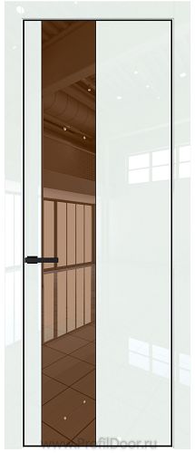 Дверь Profil Doors 19LE цвет ДаркВайт Люкс кромка Черный матовый RAL9005 стекло Зеркало Bronza