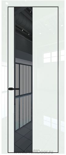 Дверь Profil Doors 19LE цвет ДаркВайт Люкс кромка Черный матовый RAL9005 стекло Зеркало Grey