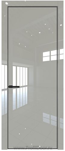 Дверь Profil Doors 1LE цвет Галька люкс кромка Черный матовый RAL9005